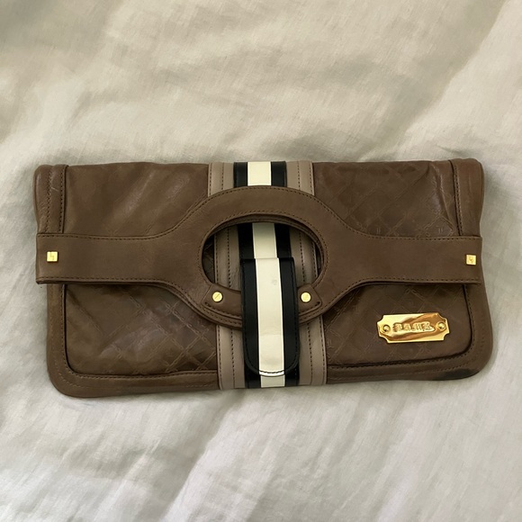 LAMB Signature Foldover Carlisle Clutch Grey Gwen Stefani - Picture 1 of 8